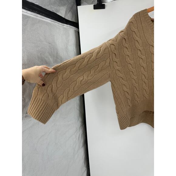 Polo Ralph Lauren Womens 2XL V-Neck Sweater Wool Cashmere Camel Cable Knit NWT - Picture 8 of 11